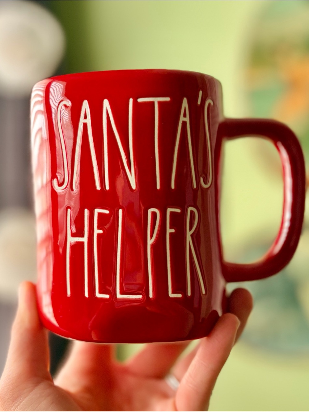 Rae Dunn Ceramic Christmas Winter Santa's Helper Red Holiday Mug